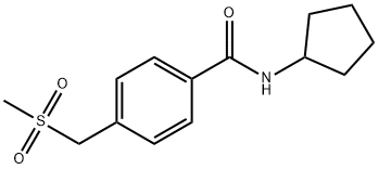 N-环戊基-4-((甲基磺酰基)甲基)苯甲酰胺, 931063-02-4, 结构式