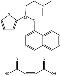 2-Thiophenepropanamine, N,N-dimethyl-γ-(1-naphthalenyloxy)-, (γS)-, (2Z)-2-butenedioate (1:1) Struktur