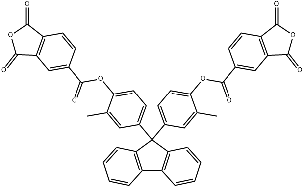 5,5′-[9H-芴-9-亚基双(2-甲基-4,1-苯叉基)双(1,3-二氢-1,3-二氧代-5-异苯并呋喃甲酸酯) 结构式