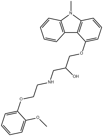 2-Propanol, 1-[[2-(2-methoxyphenoxy)ethyl]amino]-3-[(9-methyl-9H-carbazol-4-yl)oxy]- Structure