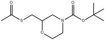 4-Morpholinecarboxylic acid, 2-[(acetylthio)methyl]-, 1,1-dimethylethyl ester,933477-81-7,结构式