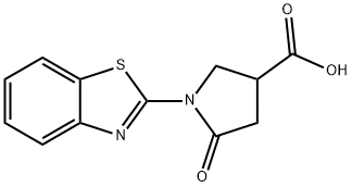 3-Pyrrolidinecarboxylic acid, 1-(2-benzothiazolyl)-5-oxo- 结构式