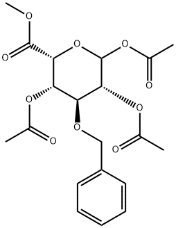 L-Idopyranuronic acid, 3-O-(phenylmethyl)-, methyl ester, triacetate Struktur