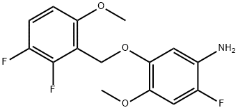 5-(2,3-二氟-6-甲氧基苄氧基)-2-氟-4-甲氧基苯胺 结构式