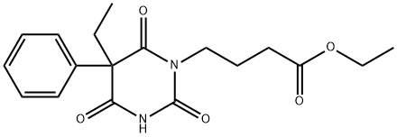 1(2H)-Pyrimidinebutanoic acid, 5-ethyltetrahydro-2,4,6-trioxo-5-phenyl-, ethyl ester Struktur