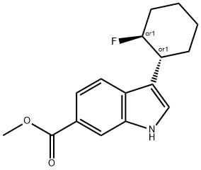 1H-Indole-6-carboxylic acid, 3-[(1R,2S)-2-fluorocyclohexyl]-, methyl ester, rel- Structure