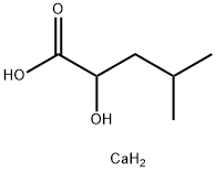 rac-ビス[(2R*)-2-ヒドロキシ-4-メチルペンタン酸]カルシウム 化学構造式