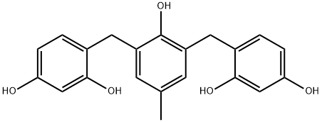 4,4'-[(2-Hydroxy-5-methyl-1,3-phenylene)bis(methylene)]bis-1,3-benzenediol 结构式
