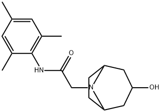 8-Azabicyclo[3.2.1]octane-8-acetamide, 3-hydroxy-N-(2,4,6-trimethylphenyl)- Structure