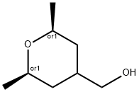2H-Pyran-4-methanol, tetrahydro-2,6-dimethyl-, (2R,6S)-rel- Struktur