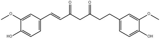 (1E,6E)-1,7-ビス(4-ヒドロキシ-3-メトキシフェニル)-5-ヒドロキシ-1,6-ヘプタジエン-3-オン 化学構造式