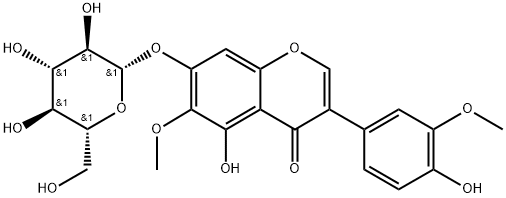 鸢尾甲黄素A-7-O-葡萄糖苷, 94396-09-5, 结构式