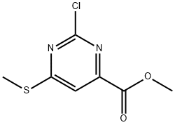 4-Pyrimidinecarboxylic acid, 2-chloro-6-(methylthio)-, methyl ester 结构式