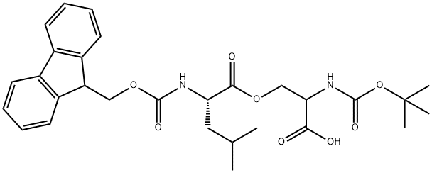 (Tert-Butoxy)Carbonyl Ser((9H-Fluoren-9-yl)MethOxy]Carbonyl Leu)-OH Structure