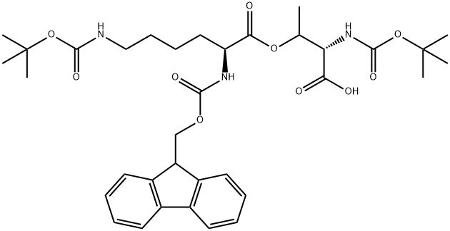 (Tert-Butoxy)Carbonyl Thr((9H-Fluoren-9-yl)MethOxy]Carbonyl Lys(Boc))-OH,944283-38-9,结构式