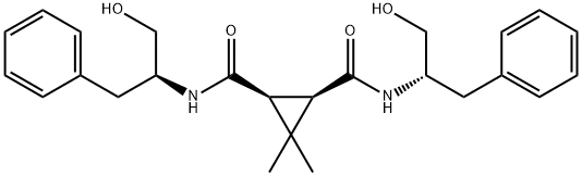 (1R, 2S)-N, N′-Bis[ (1S)-2-hydroxy-1-phenylmethylethyl ]-3, 3-dimethyl-1, 2-cyclopropanediamide Structure