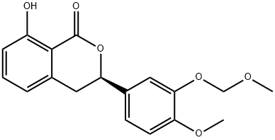 1H-2-Benzopyran-1-one, 3,4-dihydro-8-hydroxy-3-[4-methoxy-3-(methoxymethoxy)phenyl]-, (3R)-,946002-05-7,结构式