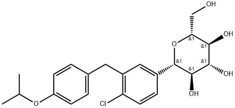 D-Glucitol, 1,5-anhydro-1-C-[4-chloro-3-[[4-(1-methylethoxy)phenyl]methyl]phenyl]-, (1S)-, 946525-39-9, 结构式