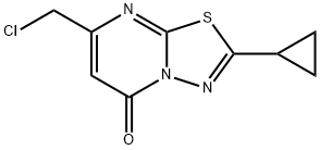 7-(クロロメチル)-2-シクロプロピル-5H-[1,3,4]チアジアゾロ[3,2-A]ピリミジン-5-オン 化学構造式