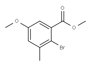 Benzoic acid, 2-bromo-5-methoxy-3-methyl-, methyl ester Structure