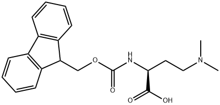 Butanoic acid, 4-(dimethylamino)-2-[[(9H-fluoren-9-ylmethoxy)carbonyl]amino]-, (2S)- 化学構造式