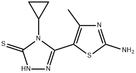 4-Cyclopropyl-3-(2-imino-4-methyl-2,3-dihydro-1,3-thiazol-5-yl)-4,5-dihydro-1h-1,2,4-triazole-5-thione 结构式