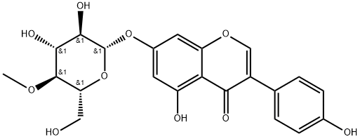 5, 4'-二羟基异黄酮-7-O-Β-4''甲氧基葡萄糖苷 结构式