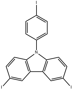 3,6-二碘-9-(4-碘苯基)-9H-咔唑 结构式