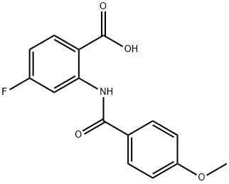 4-氟-2-(4-甲氧基苯甲酰胺基)苯甲酸,953897-72-8,结构式