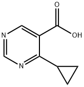 5-Pyrimidinecarboxylic acid, 4-cyclopropyl- 化学構造式
