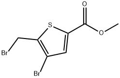 2-Thiophenecarboxylic acid, 4-bromo-5-(bromomethyl)-, methyl ester Struktur