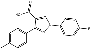 1-(4-氟苯基)-3-(4-甲基苯基)-1H-吡唑-4-羧酸 结构式