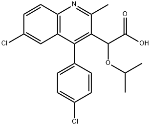 [6-Chloro-4-(4-chlorophenyl)-2-methyl-3-quinolinyl](isopropoxy)acetic acid Struktur