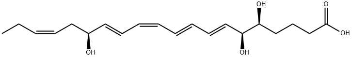 7,9,11,13,17-Eicosapentaenoic acid, 5,6,15-trihydroxy-, (5S-(5R*,6R*,7 E,9E,11Z,13Z,15R*,17Z))- Structure