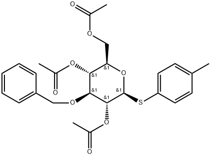 4-Methylphenyl 2,4,6-tri-O-acetyl-3-O-benzyl-1-thio-β-D-glucopyranoside, 959153-39-0, 结构式