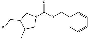3-(羟甲基)-4-甲基吡咯烷-1-羧酸苯甲酯, 959236-80-7, 结构式