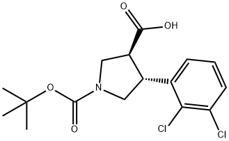 (Tert-Butoxy)Carbonyl (±)-trans-4-(2,3-dichloro-phenyl)-pyrrolidine-3-carboxylic acid,959583-07-4,结构式