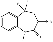 3-Amino-5,5-difluoro-1-methyl-1,3,4,5-tetrahydro-2H-benzo[b]azepin-2-one, 960208-88-2, 结构式