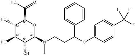 1-Deoxy-1-[methyl[3-phenyl-3-[4-(trifluoromethyl)phenoxy]propyl]amino]-beta-D-glucopyranuronic acid Struktur