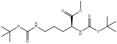 L-Ornithine, N2,N5-bis[(1,1-dimethylethoxy)carbonyl]-, methyl ester 结构式