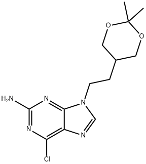9H-Purin-2-amine, 6-chloro-9-[2-(2,2-dimethyl-1,3-dioxan-5-yl)ethyl]- Struktur