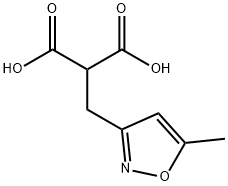 2-((5-甲基异噁唑-3-基)甲基)丙二酸, 98034-34-5, 结构式
