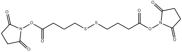 Bis(2,5-dioxopyrrolidin-1-yl) 4,4’-disulfanediyldibutanoate Struktur