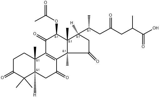 12β-Acetyloxy-3,7,11,15,23-pentaoxo-5α-lanost-8-en-26-oic acid|灵芝酸 F
