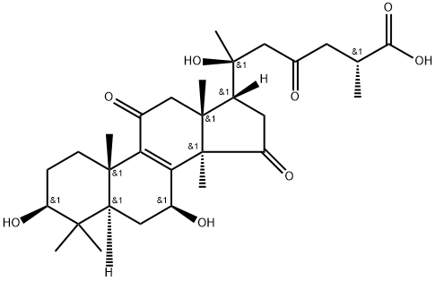 (20ξ)-3β,7β,20-Trihydroxy-11,15,23-trioxo-5α-lanost-8-en-26-oic acid Struktur