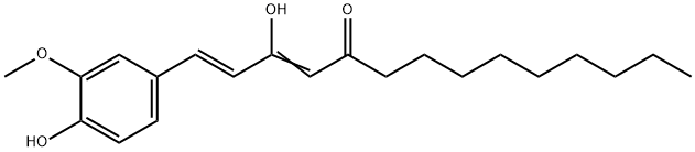 (11Z,13E)-14-(4-ヒドロキシ-3-メトキシフェニル)-12-ヒドロキシ-11,13-テトラデカジエン-10-オン 化学構造式