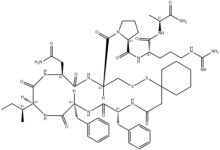 (d(CH)1,D-Phe2,Ile,Ala-NH)-Vasopressin, 99835-78-6, 结构式