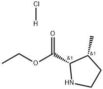 (2S,3R)-3-Methyl-pyrrolidine-2-carboxylic acid ethyl ester hydrochloride Struktur