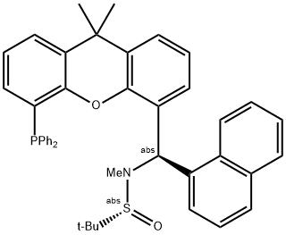 [S(R)]-N-[(R)-(1-Naphthalenyl)[5-(diphenylphosphino)-9,9-dimethyl-9H-xanthen-4-yl]methyl]-N,2-dimethyl-2-propanesulfinamide Structure