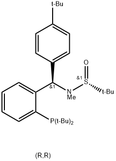 [S(R)]-N-[(R)-(4-叔丁基)[2-(二叔丁基膦)苯基]甲基]-N-甲基-2-叔丁基亚磺酰胺, , 结构式